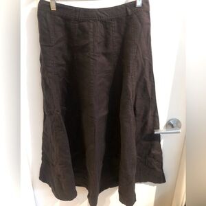 5/$20 GRACE ELEMENTS 4 dark brown linen skirt